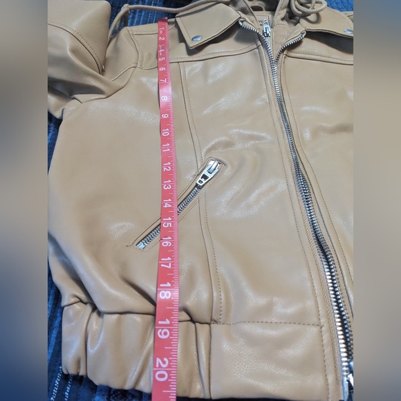 BlankNYC FAUX LEATHER BOMBER JACKET WITH REMOVABLE HOOD - Picture 8 of 11